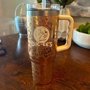 Buc-ee’s Yukon Outfitters gold leopard insulated tumbler